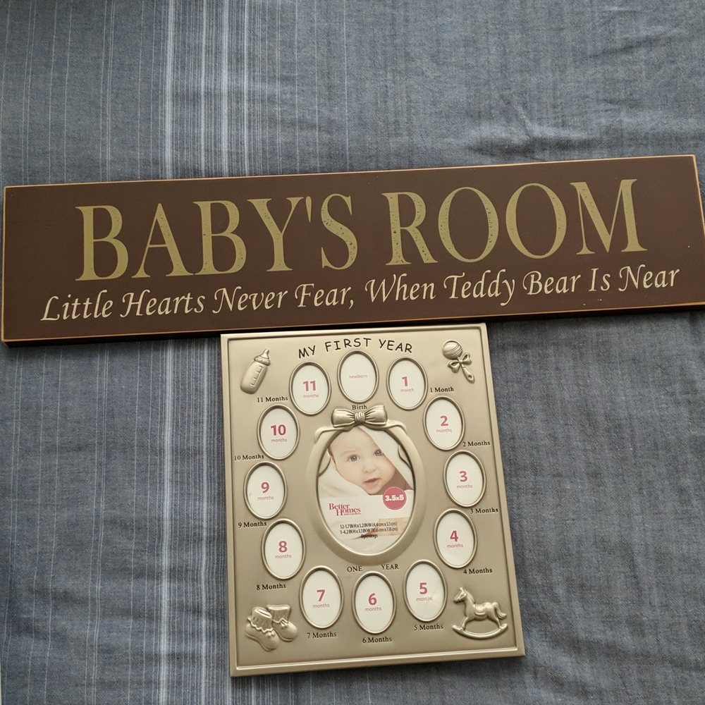 Baby Door Sign and  Frame